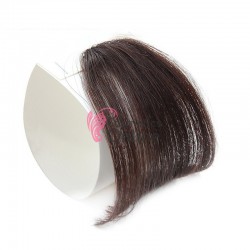 Breton din par artificial cu clips HQ HT003 Castaniu Inchis mixt